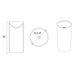 Lavabo de pedestal Andilla de Hidronatur croquis 2