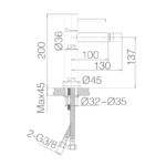 Grifo de bidé Monza de Imex croquis 5