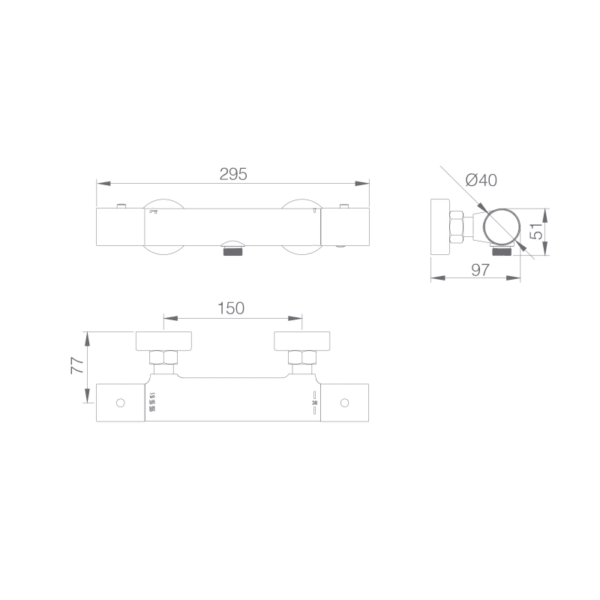 Grifo de ducha Monza de Imex croquis 15