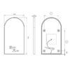 Espejo arco con luz LED Roma Ledimex croquis 7