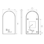 Espejo arco con luz LED Roma Ledimex croquis 7