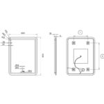 Espejo de baño con luz LED Grecia Ledimex croquis 12