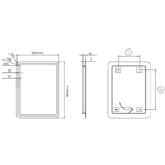 Espejo de baño con luz LED Austria Ledimex croquis 13
