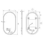Espejo de baño con luz LED Tokyo Ledimex croquis 9