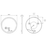 Espejo de baño con luz LED París Ledimex croquis 10