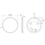 Espejo de baño con luz LED Bélgica Ledimex croquis 11