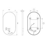 Espejo de baño con luz LED Río Ledimex croquis 7