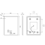 Espejo de baño con luz LED Praga Ledimex croquis 13