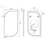 Espejo de baño con luz LED Cardiff Ledimex croquis 6