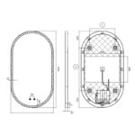 Espejo de baño con luz LED Canadá Ledimex croquis 9