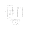 Lavabo de pedestal Chelva de Hidronatur croquis 4