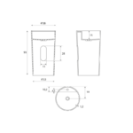 Lavabo de pedestal Chelva de Hidronatur croquis 4