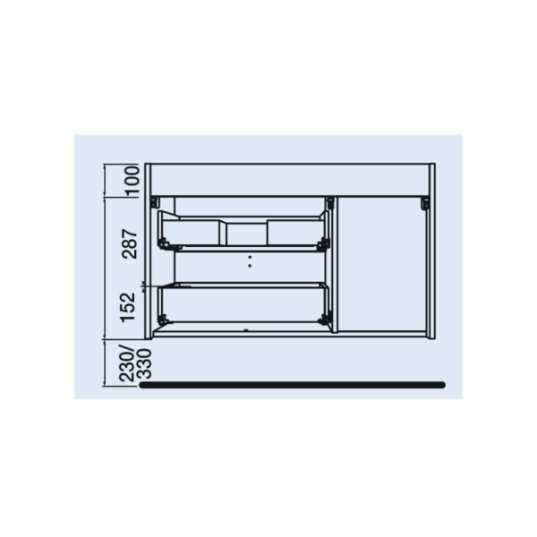 Mueble de baño con encimera Uniiq Salgar croquis 9