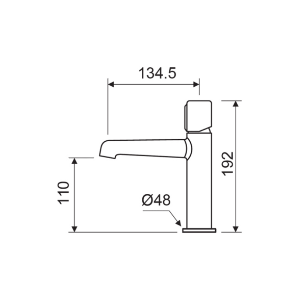 Grifo de lavabo Tívoli Lluvibath croquis 2