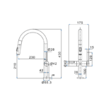Grifo de cocina Turín de Imex croquis 7