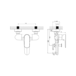 Grifo de ducha y bañera empotrado Cassio GME croquis 1