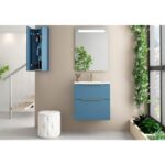 Conjunto mueble de baño fondo reducido 41cm Comet tirador dorado Coycama principal 2