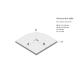 Plato de ducha de resina Pizarra Semicircular Doccia croquis 9