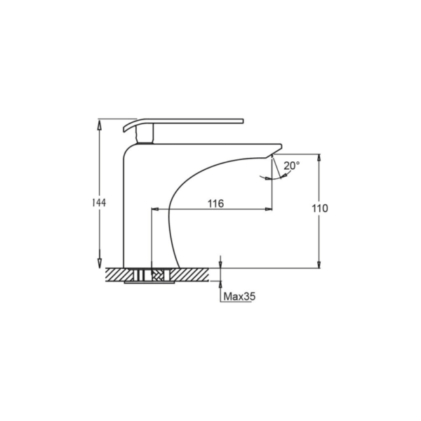 Grifo de lavabo Zio GME croquis 2