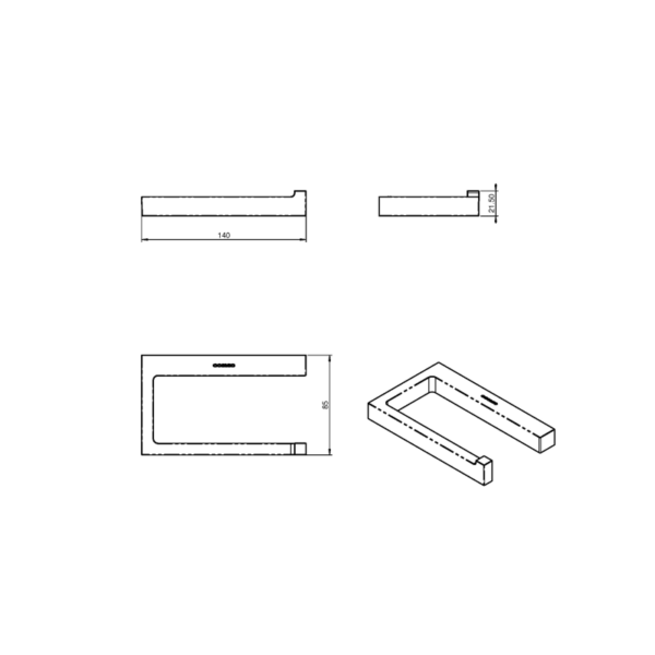 Portarrollos de baño The Grid Cosmic croquis 4