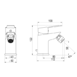 Grifo de bidé Albos Galindo croquis 1