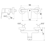 Grifo de ducha Albos Galindo croquis 2