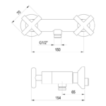 Grifo de ducha Matrix Galindo croquis 1