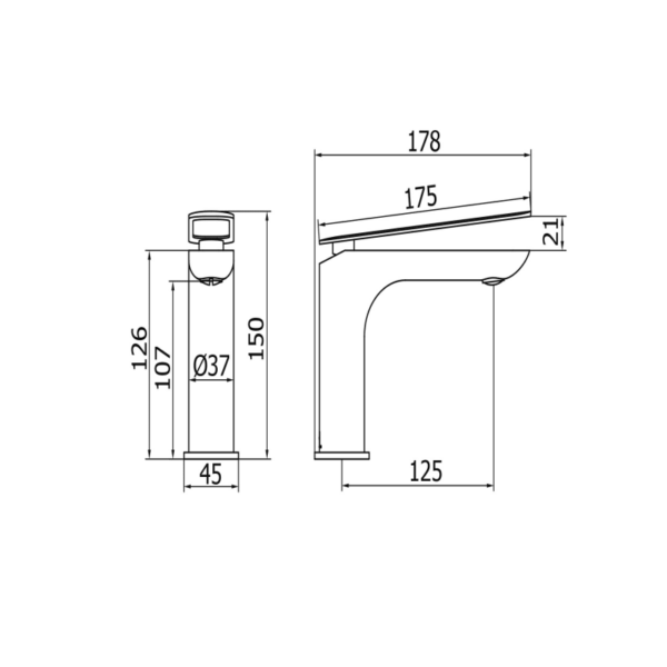 Grifo de lavabo Kissme Galindo croquis 4