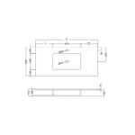 Lavabo encastrado Ambar Coycama croquis 6