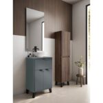 Conjunto mueble de baño fondo reducido 35.5 cm con lavabo sobre encimera Midi Visobath principal 1