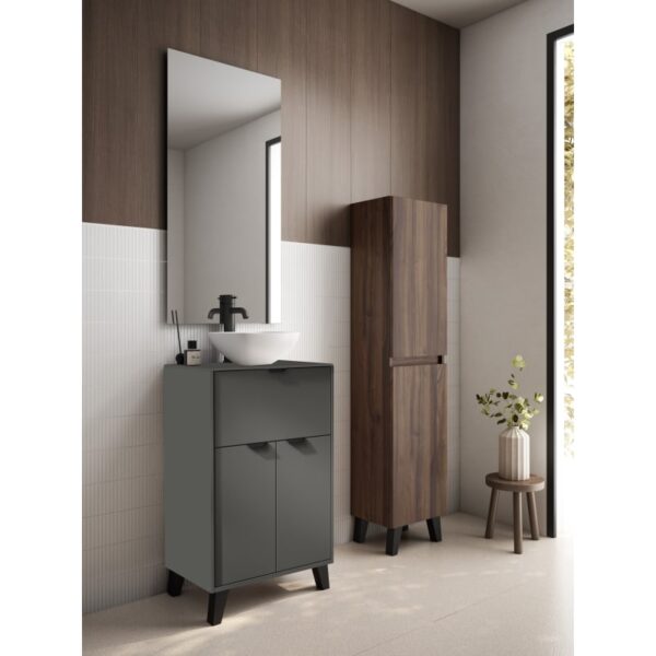 Conjunto mueble de baño fondo reducido 35.5 cm con lavabo sobre encimera Midi Visobath principal 4