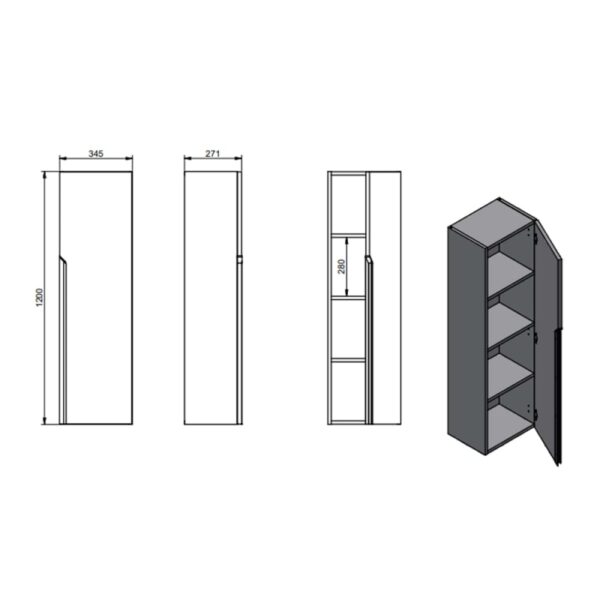 Columna de baño Eleven Visobath croquis 2