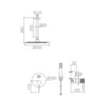 Conjunto de ducha y baño empotrado Top Imex croquis 16