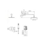 Conjunto de ducha y baño empotrado Line Imex croquis 22