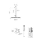 Conjunto de ducha y baño empotrado Line Imex croquis 16