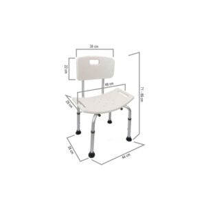 Banqueta de baño con respaldo PMR Oxen croquis 3