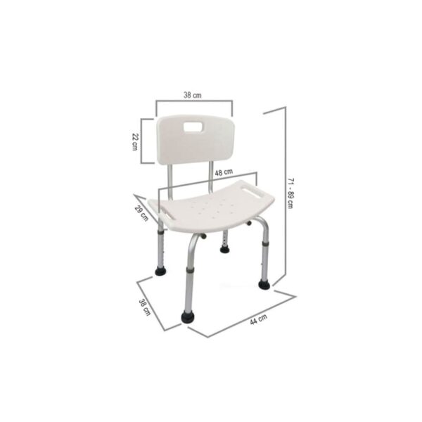 Banqueta de baño con respaldo PMR Oxen croquis 3