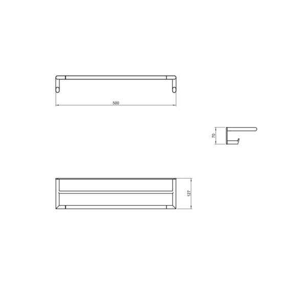Toallero de baño Micra Cosmic croquis 1
