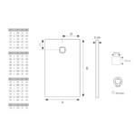 Plato de ducha Solid Surface Perseo Hidronatur croquis 3