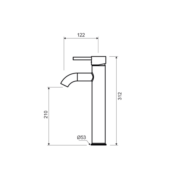 Grifo de lavabo Cronos Lluvibath croquis 1
