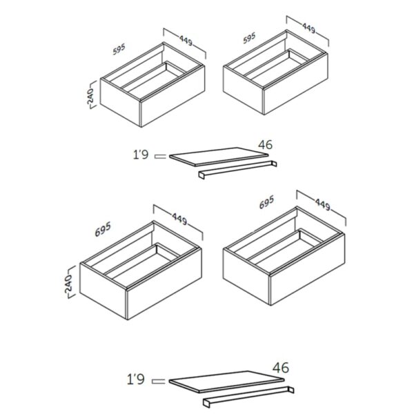 Conjunto mueble de baño Flow Coycama croquis 3