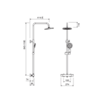 Conjunto de ducha Carola I Lluvibath croquis 1