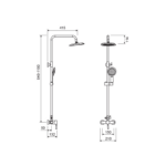 Conjunto de ducha Carola II Lluvibath croquis 1