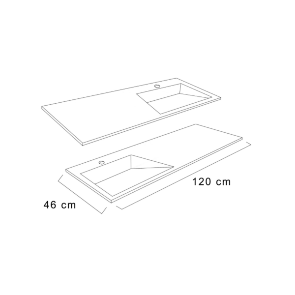 Lavabo de baño encastrado Cut Torvisco croquis 4