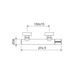 Grifo de ducha Tívoli Lluvibath croquis 2