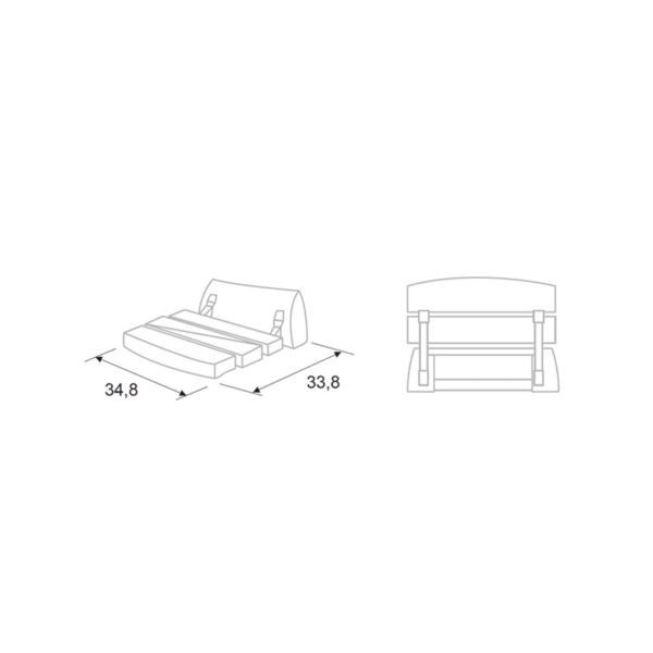 Asiento de ducha Lotus Lluvibath croquis 1