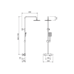 Conjunto de ducha Niza Lluvibath croquis 2