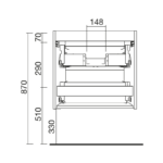 Mueble de baño con encimera de madera Renoir Salgar croquis 2