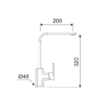 Grifo de cocina Turkana Lluvibath croquis 2