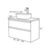 Conjunto mueble de baño con lavabo sobre encimera Nice Sanchís croquis 5
